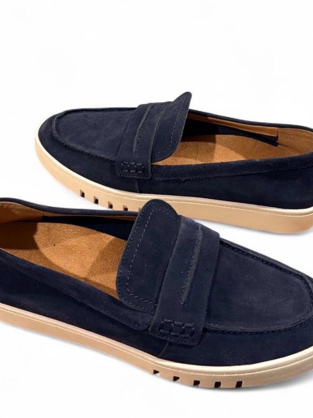 Vionic Chantel Navy Blue Suede Loafers Womens Size 9 NWOB
